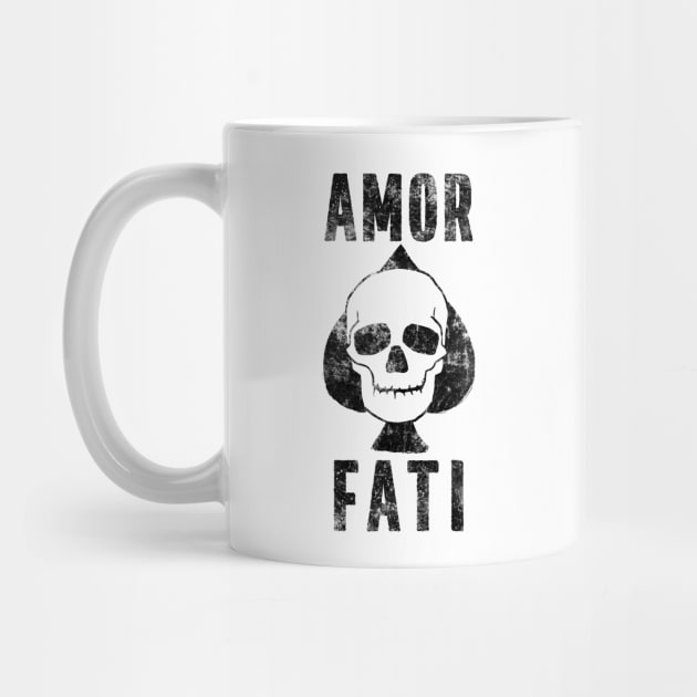 Amor Fati Love of Fate Skull and Ace of Spades by Huhnerdieb Apparel